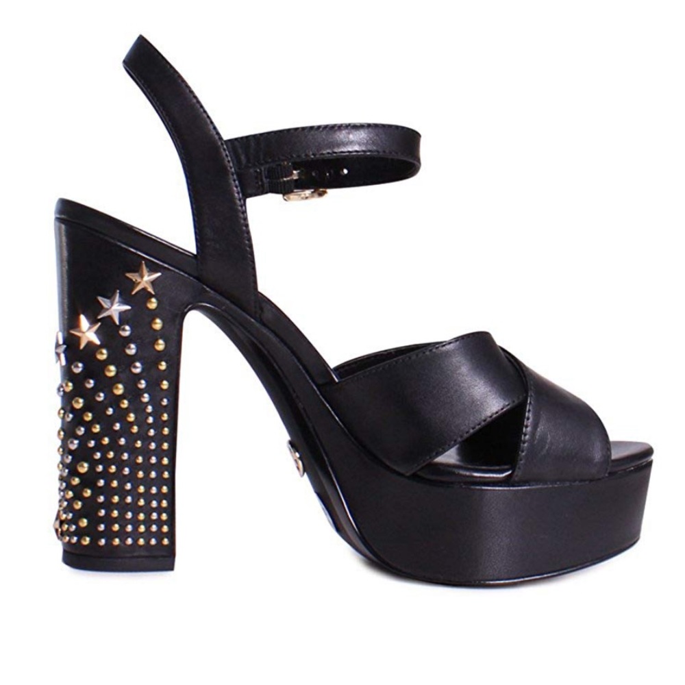 💥FINAL OFFER💥 MICHAEL Michael Kors Sia Platform Studded Sandal 8 Black Gold